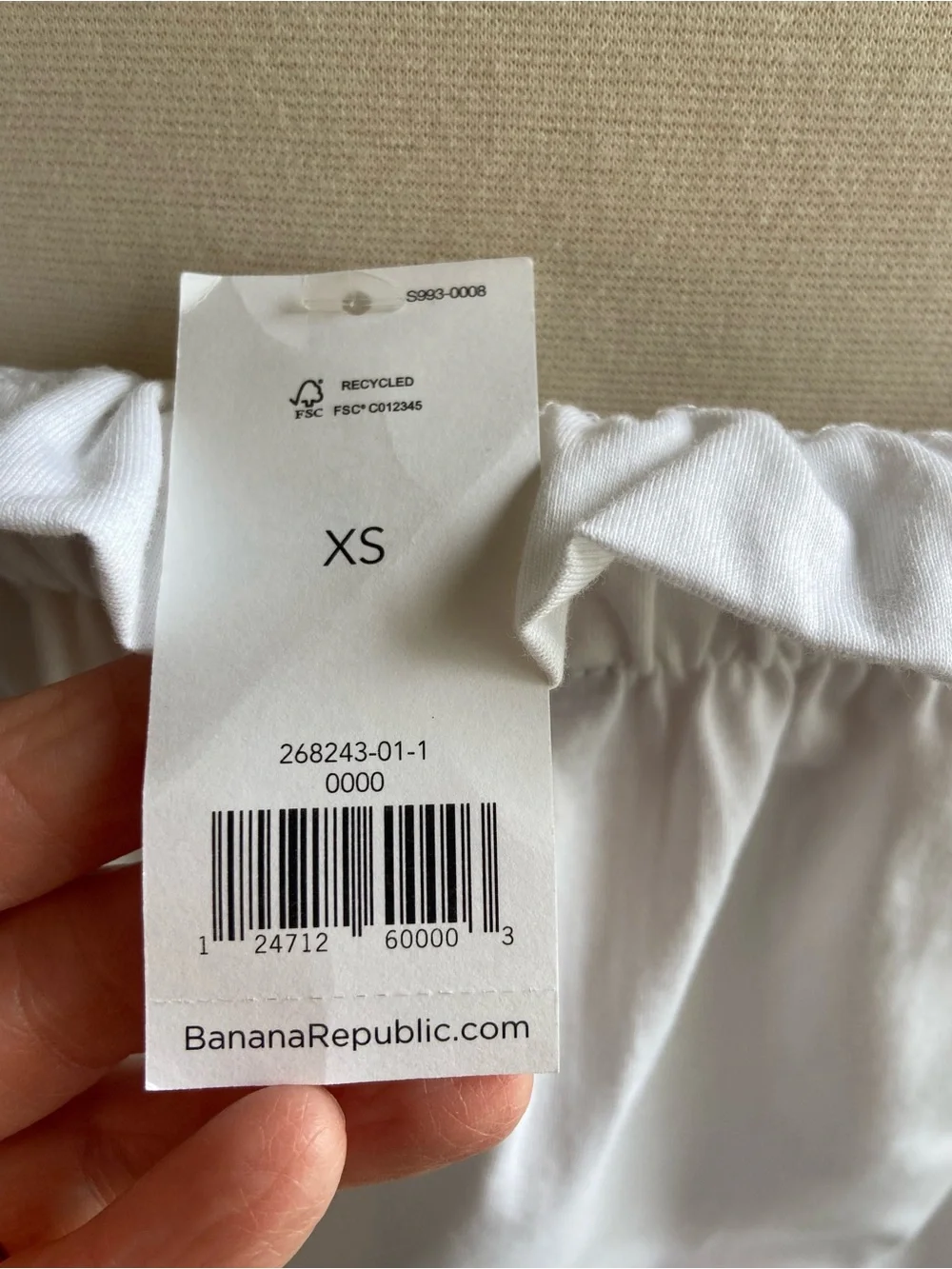 Banana‎ Republic Cotton White Off-Shoulder Ruffle Sleeve Top- XSmall, Summer